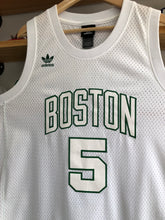 Load image into Gallery viewer, Vintage Adidas Boston Celtics Kevin Garnett White Swingman Jersey Size Medium
