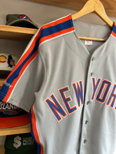 Load image into Gallery viewer, Vintage Late 1980s Rawlings New York Mets Road Gray Racing Stripes Authentic Jersey 42 Large
