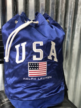 Load image into Gallery viewer, Vintage Ralph Lauren Polo Sport USA Satin Knapsack Bag
