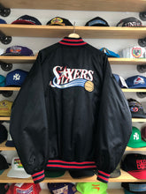 Load image into Gallery viewer, Vintage Nike Philadelphia 76ers Bomber Jacket Size Large
