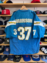 Load image into Gallery viewer, Vintage Jeff Hamilton 2000 San Diego Chargers Leather Rodney Harrison Jersey 2XL
