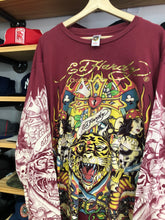 Load image into Gallery viewer, Vintage Ed Hardy All Over Print Tattoo Style Long Sleeve Tee Size 2XL
