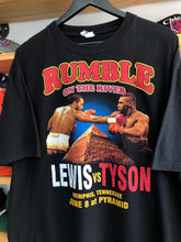 Load image into Gallery viewer, Vintage 2002 Lewis Vs Tyson Rumble On The River Boot Boxing Tee Size L/XL

