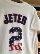 Load image into Gallery viewer, 2010 Majestic New York Yankees Derek Jeter American Flag Tee Size Small
