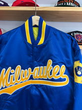 Load image into Gallery viewer, Vintage Deadstock Milwaukee Brewers Starter Satin Jacket Large NWT
