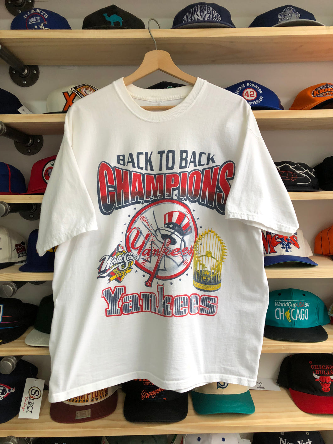 Vintage 1999 Yankees Back To Back Champions Tee Size XL