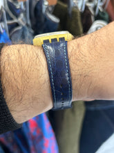 Load image into Gallery viewer, Vintage 1998 Swatch Quartz Blue Leather Strap
