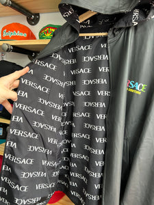 Vintage 90s Versace Jeans Couture Reversible Rainproof All Over Print Spellout Jacket XL