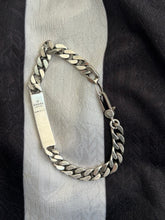 Load image into Gallery viewer, Gucci .925 Silver Curb Link GG Ghost ID Bar Bracelet
