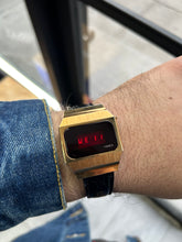 Load image into Gallery viewer, Vintage 1970s Timex LED Gold Plated Watch
