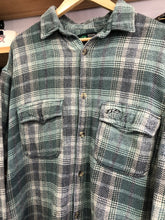 Load image into Gallery viewer, Vintage Rusty Button Checkered Flannel Shirt Size XL
