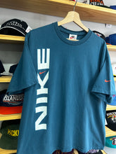 Load image into Gallery viewer, Vintage Nike Made in USA Teal / Aqua Spellout Tee Large
