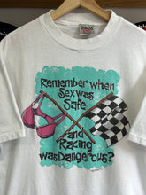 Load image into Gallery viewer, Vintage 90s Safe Sex / Racing Parody Tee L / XL
