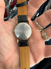 Load image into Gallery viewer, Vintage 1967 Caravelle Bulova Linen Dial Gold Case Manual Wind Watch
