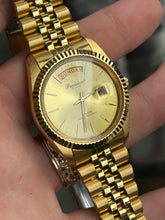 Load image into Gallery viewer, Vintage 90s Gruen Precision Gold Day / Date Presidential Quartz Watch
