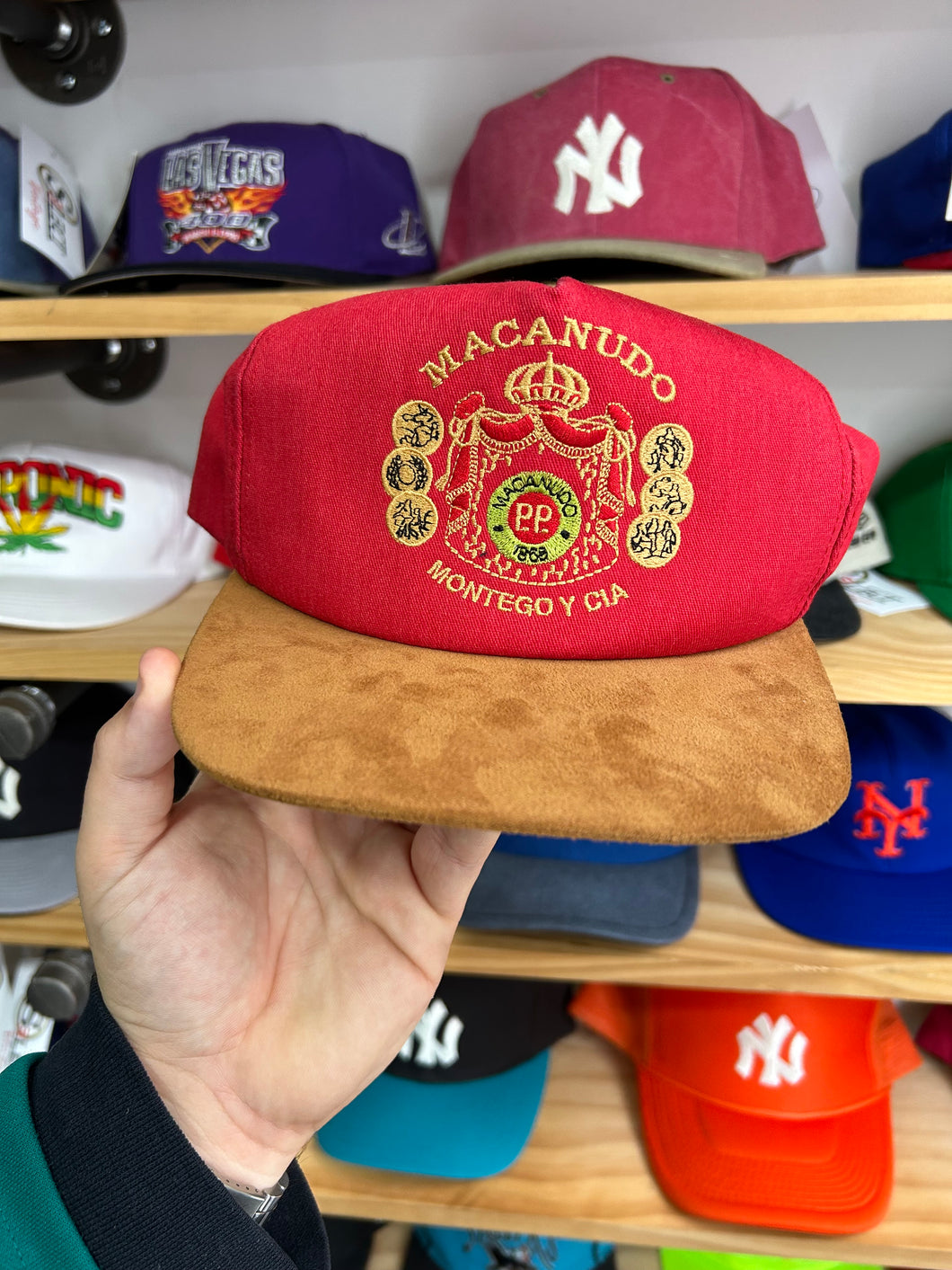 Vintage Macanudo Cigar Suede Brim K Products Promo SnapBack