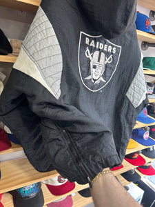 Vintage Oakland Raiders Starter Hooded Front Pouch Pullover Jacket Large