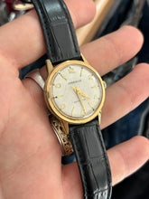 Load image into Gallery viewer, Vintage 1967 Caravelle Bulova Linen Dial Gold Case Manual Wind Watch
