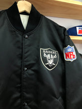 Load image into Gallery viewer, Vintage Starter Los Angeles Raiders Satin Bomber Jacket Size Large
