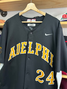 Vintage Nike Y2K Adelphi University Panthers Baseball Jersey XL