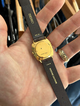 Load image into Gallery viewer, Vintage 1960s Seiko Gold Plated Cushion 23 Jewels Textured Case Mechanical Wind Watch
