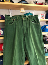 Load image into Gallery viewer, Vintage 1990’s Levi’s 554 Overdyed Green Denim Jeans Size 36x32

