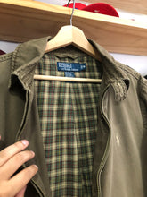 Load image into Gallery viewer, Vintage Polo Ralph Lauren Military Style Plaid Lined Bomber Jacket Size Medium
