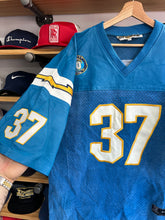 Load image into Gallery viewer, Vintage Jeff Hamilton 2000 San Diego Chargers Leather Rodney Harrison Jersey 2XL
