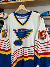 Load image into Gallery viewer, Vintage Starter St Louis Blue Bret Hull Stitched Jersey XL
