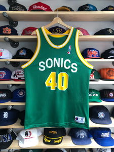 Vintage Early 90s Champion Seattle SuperSonics Shawn Kemp Jersey Size 48/XL