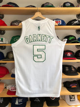 Load image into Gallery viewer, Vintage Adidas Boston Celtics Kevin Garnett White Swingman Jersey Size Medium
