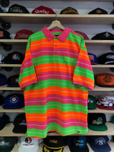 Load image into Gallery viewer, Vintage Coogi Neon Highlight Striped Polo Shirt Size 2XL

