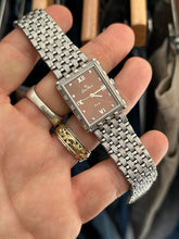 Load image into Gallery viewer, Vintage 1980s Lucien Piccard Swiss Basket Weave Stainless Steel Tank Quartz Watch
