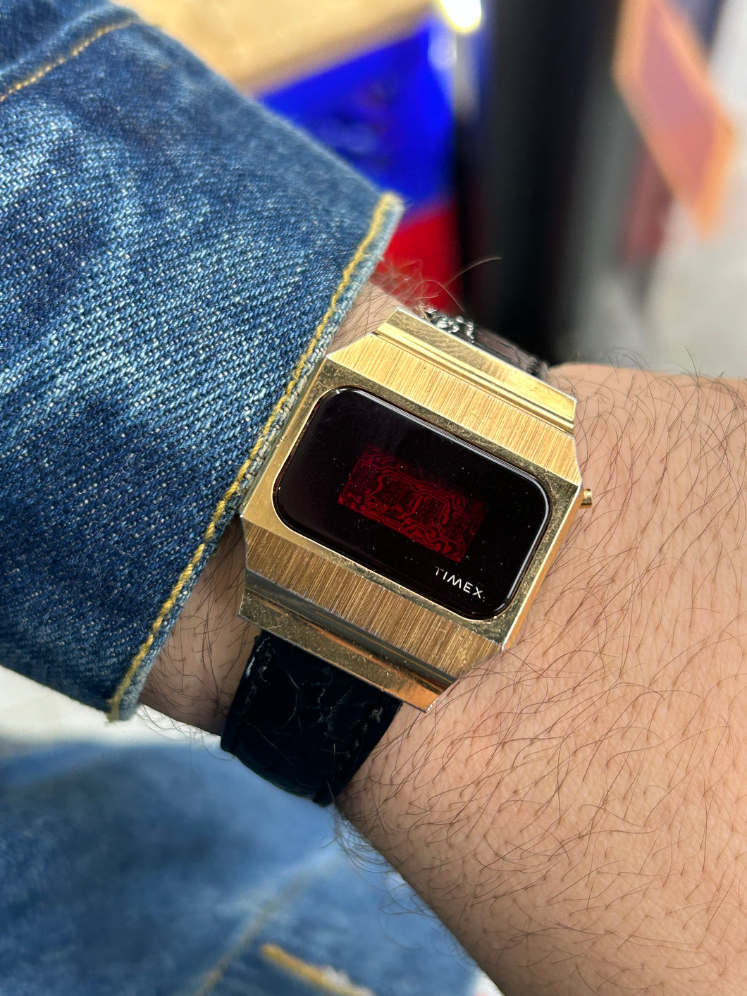Vintage 1970s Timex LED Gold Plated Watch