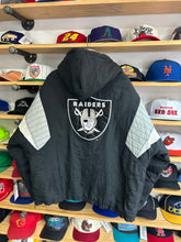 Load image into Gallery viewer, Vintage Oakland Raiders Starter Hooded Front Pouch Pullover Jacket Large

