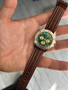 Vintage 90s Nautica Emerald Dial Quartz Diver Watch