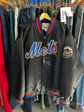 Load image into Gallery viewer, Vintage 2000 PUMA New York Mets Black Satin Jacket Large
