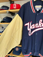 Load image into Gallery viewer, Vintage Majestic New York Yankees Leather / Wool Script Varsity Jacket XL
