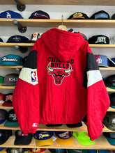 Load image into Gallery viewer, Vintage 90s Starter Chicago Bulls Hooded Front Pouch Pullover Jacket L / XL
