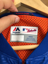 Load image into Gallery viewer, 2016 Majestic New York Mets Quarter Zip Warm Up Pullover Size Medium
