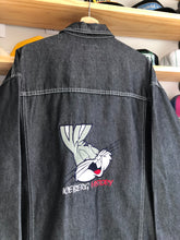 Load image into Gallery viewer, Vintage Iceberg Bugs Bunny Denim Boot Jean Jacket Size XL
