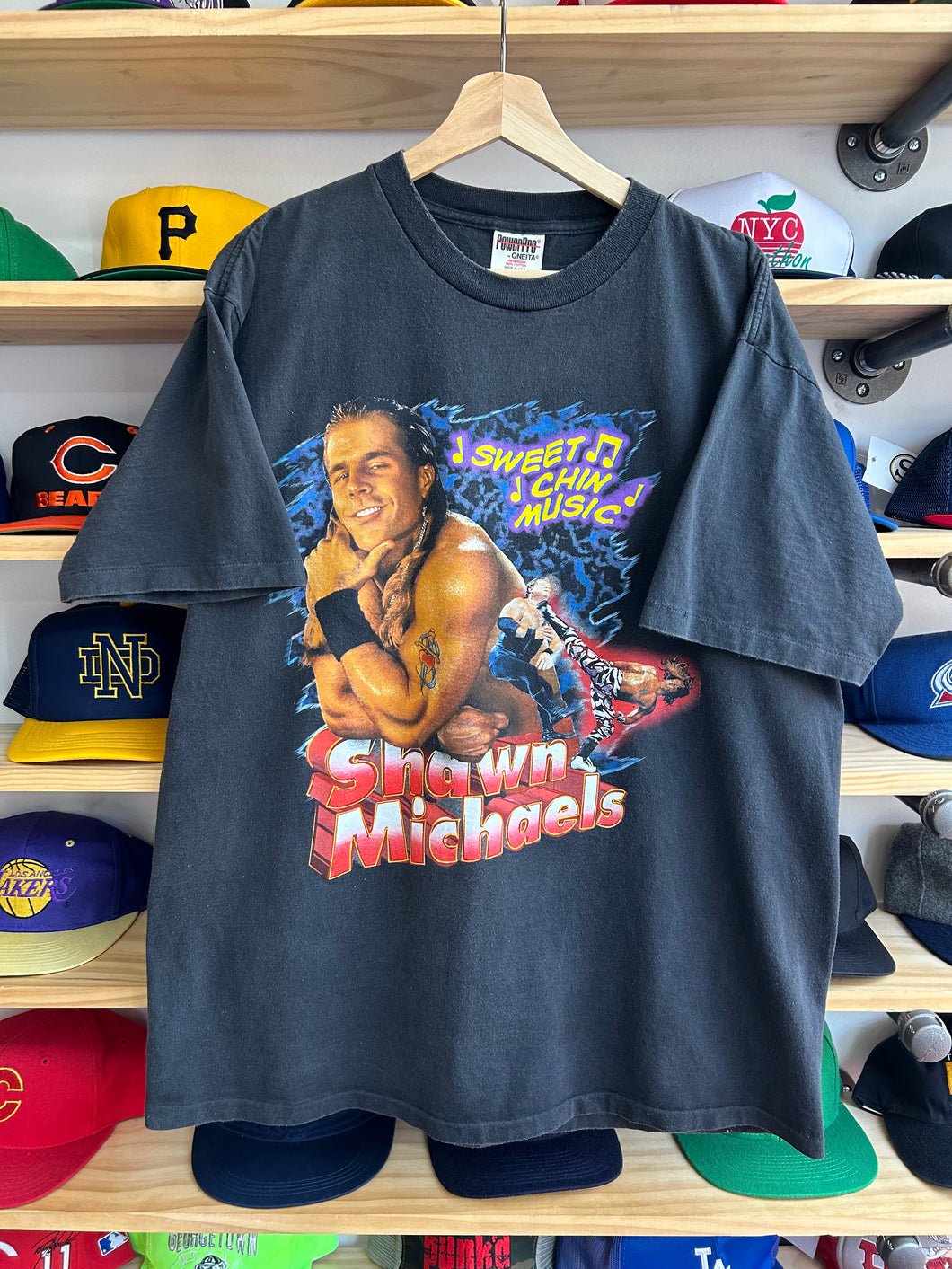 Vintage WWF 90s Shawn Michaels Sweet Chin Music Tee XL