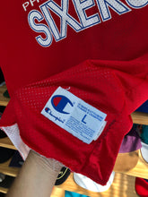Load image into Gallery viewer, Vintage Champion Philadelphia 76ers Practice Mesh Reversible Jersey Size Large
