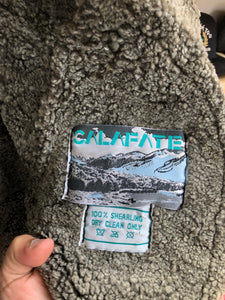 Vintage Calafate B-2 Chocolate Brown Shearling Bomber Size 2XL