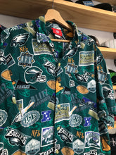 Load image into Gallery viewer, Vintage NFL Philadelphia Eagles Hawaiian Style Button Shirt Size Large
