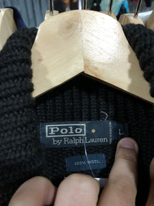 Vintage Ralph Lauren Polo Big P Logo Turtleneck Wool Sweater Size Large