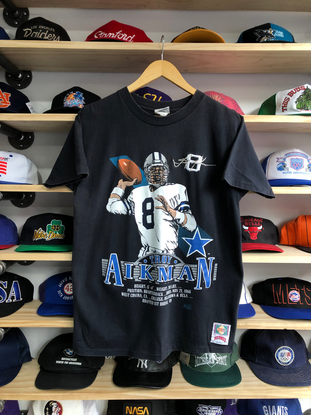 Vintage Nutmeg Dallas Cowboys Troy Aikman Player Tee Size Large