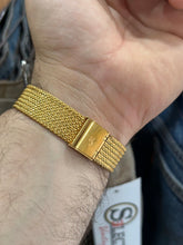 Load image into Gallery viewer, Vintage 1980s Xavier Gold Diamond Quartz Mesh Bracelet Watch
