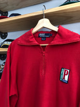 Load image into Gallery viewer, Vintage Polo Ralph Lauren 1992 Racing Quarter Zip Sweater Size Medium
