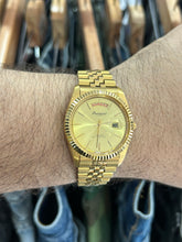 Load image into Gallery viewer, Vintage 90s Gruen Precision Gold Day / Date Presidential Quartz Watch
